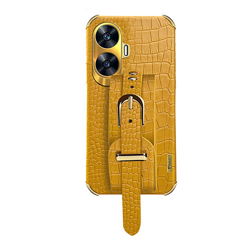 Soft Luxury Leather Snap On Case Cover XD5 for Realme Narzo N55 Yellow