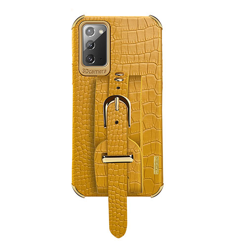 Soft Luxury Leather Snap On Case Cover XD5 for Samsung Galaxy Note 20 5G Yellow