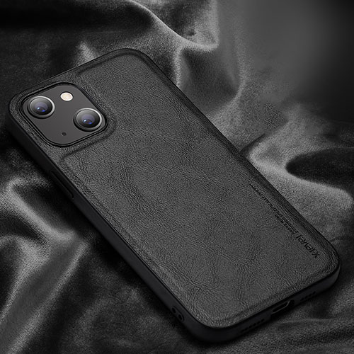 Soft Luxury Leather Snap On Case Cover XV1 for Apple iPhone 15 Black