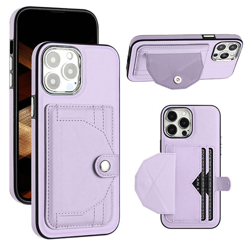 Soft Luxury Leather Snap On Case Cover Y01B for Apple iPhone 16 Pro Clove Purple