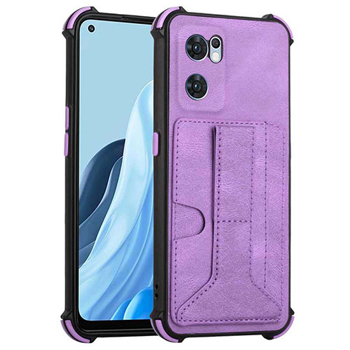 Soft Luxury Leather Snap On Case Cover Y01B for OnePlus Nord CE 2 5G Purple