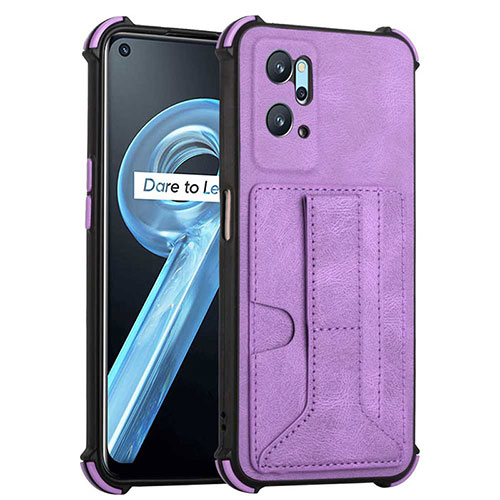 Soft Luxury Leather Snap On Case Cover Y01B for Oppo A96 4G Purple