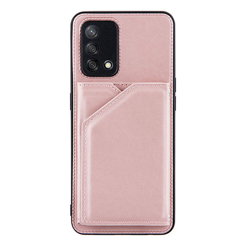Soft Luxury Leather Snap On Case Cover Y01B for Oppo F19 Rose Gold