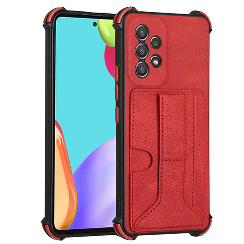 Soft Luxury Leather Snap On Case Cover Y01B for Samsung Galaxy A53 5G Red