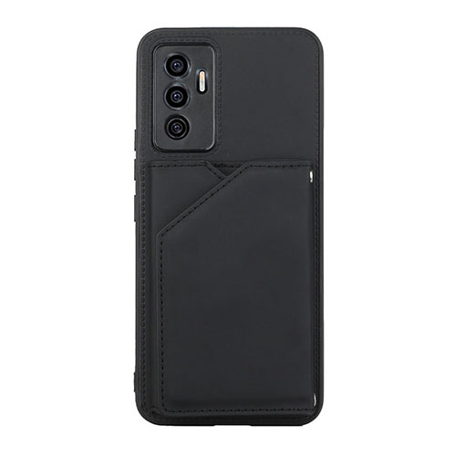 Soft Luxury Leather Snap On Case Cover Y01B for Vivo V23e 5G Black