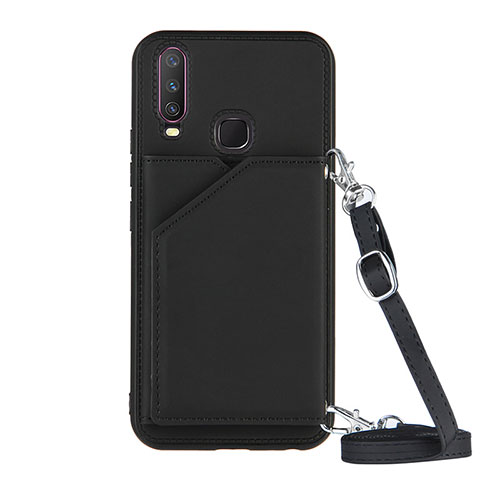 Soft Luxury Leather Snap On Case Cover Y01B for Vivo Y3s Black