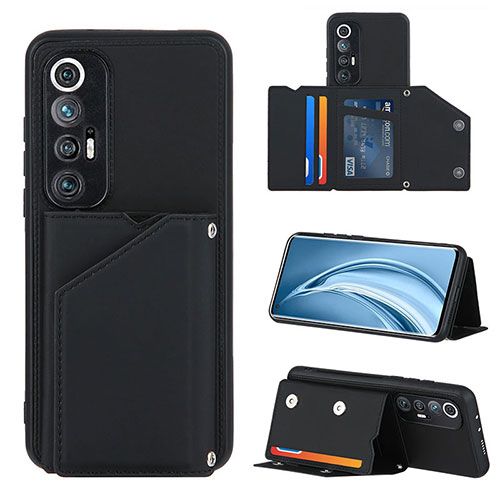 Soft Luxury Leather Snap On Case Cover Y01B for Xiaomi Mi 10S 5G Black