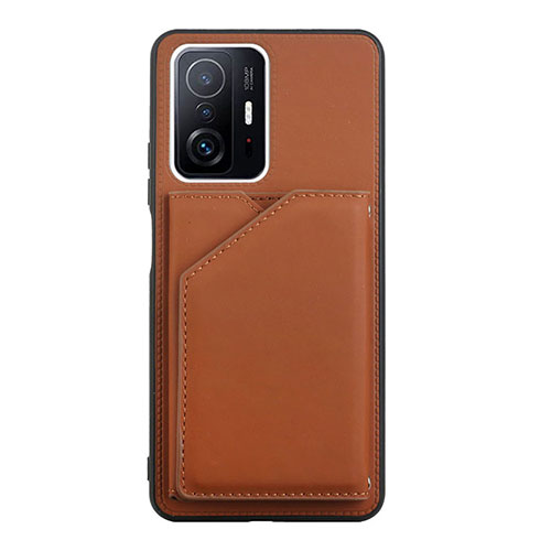 Soft Luxury Leather Snap On Case Cover Y01B for Xiaomi Mi 11T Pro 5G Brown