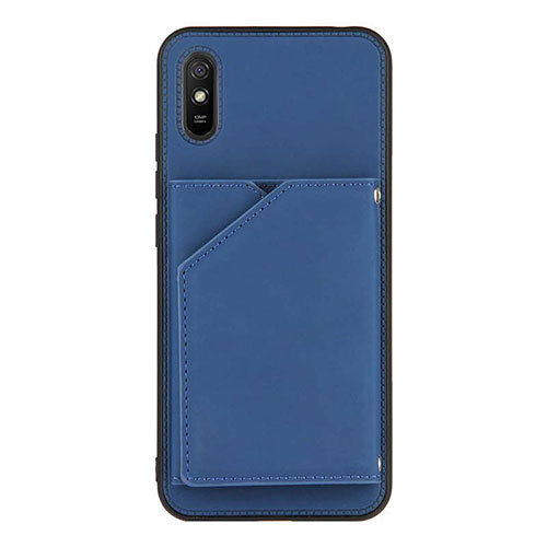 Soft Luxury Leather Snap On Case Cover Y01B for Xiaomi Redmi 9A Blue