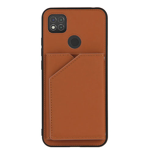 Soft Luxury Leather Snap On Case Cover Y01B for Xiaomi Redmi 9C Brown