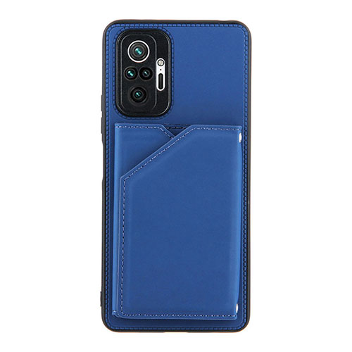 Soft Luxury Leather Snap On Case Cover Y01B for Xiaomi Redmi Note 10 Pro Max Blue
