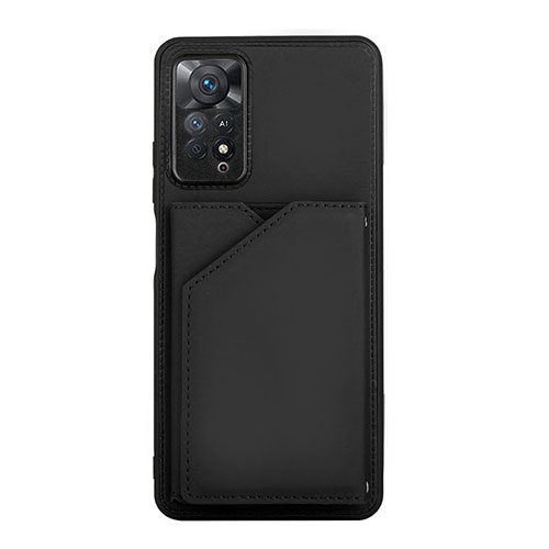 Soft Luxury Leather Snap On Case Cover Y01B for Xiaomi Redmi Note 11 Pro 4G Black