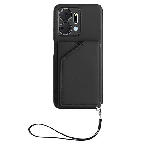 Soft Luxury Leather Snap On Case Cover Y02B for Huawei Honor X7a Black