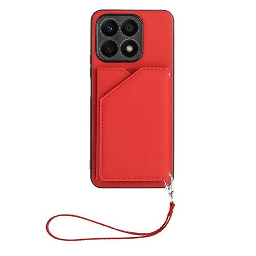 Soft Luxury Leather Snap On Case Cover Y02B for Huawei Honor X8a 4G Red