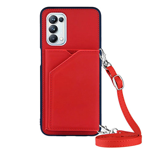 Soft Luxury Leather Snap On Case Cover Y02B for Oppo A54 5G Red