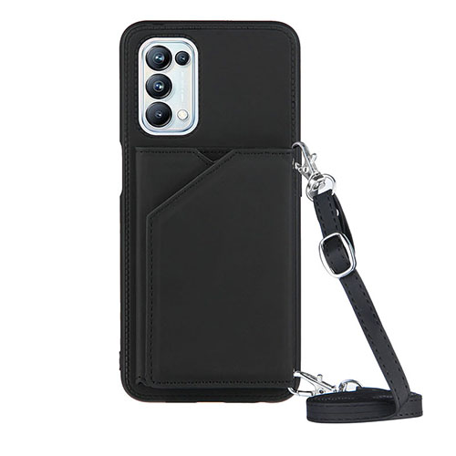 Soft Luxury Leather Snap On Case Cover Y02B for Oppo A74 5G Black