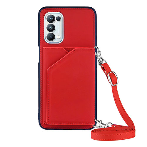 Soft Luxury Leather Snap On Case Cover Y02B for Oppo A74 5G Red