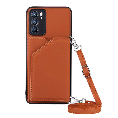 Soft Luxury Leather Snap On Case Cover Y02B for Oppo Reno6 5G Brown