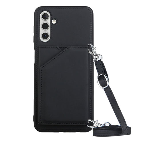 Soft Luxury Leather Snap On Case Cover Y02B for Samsung Galaxy A13 5G Black