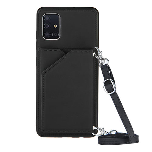 Soft Luxury Leather Snap On Case Cover Y02B for Samsung Galaxy A51 4G Black