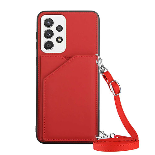 Soft Luxury Leather Snap On Case Cover Y02B for Samsung Galaxy A53 5G Red