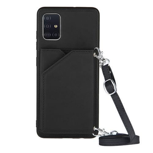 Soft Luxury Leather Snap On Case Cover Y02B for Samsung Galaxy A71 4G A715 Black