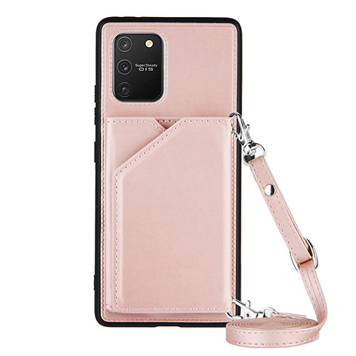 Soft Luxury Leather Snap On Case Cover Y02B for Samsung Galaxy A91 Rose Gold