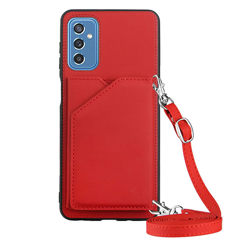 Soft Luxury Leather Snap On Case Cover Y02B for Samsung Galaxy M52 5G Red