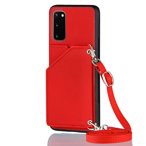 Soft Luxury Leather Snap On Case Cover Y02B for Samsung Galaxy S20 5G Red