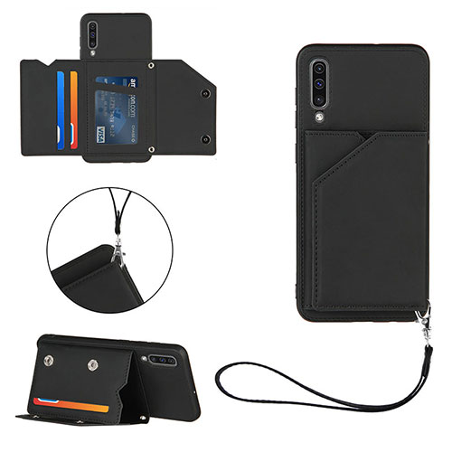 Soft Luxury Leather Snap On Case Cover Y03B for Samsung Galaxy A30S Black