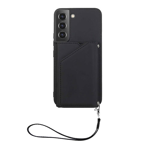 Soft Luxury Leather Snap On Case Cover Y03B for Samsung Galaxy S22 Plus 5G Black