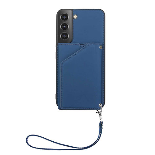 Soft Luxury Leather Snap On Case Cover Y03B for Samsung Galaxy S23 Plus 5G Blue