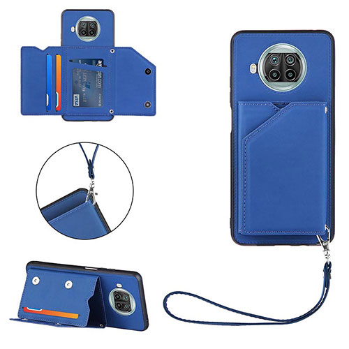 Soft Luxury Leather Snap On Case Cover Y03B for Xiaomi Mi 10i 5G Blue