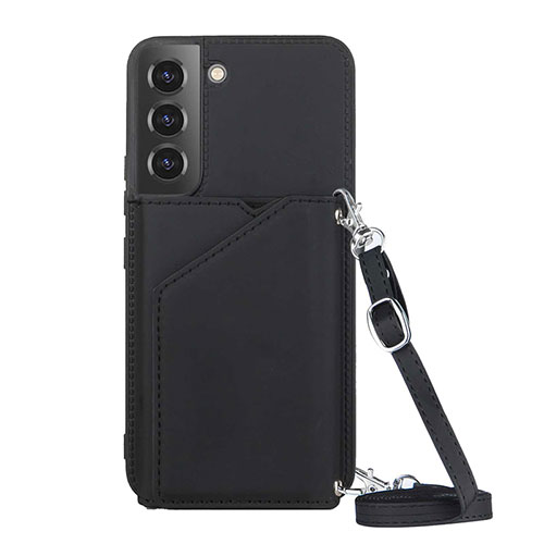 Soft Luxury Leather Snap On Case Cover Y04B for Samsung Galaxy S21 Plus 5G Black