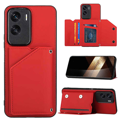 Soft Luxury Leather Snap On Case Cover YB1 for Huawei Honor 90 Lite 5G Red