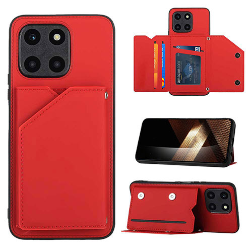 Soft Luxury Leather Snap On Case Cover YB1 for Huawei Honor X8b Red