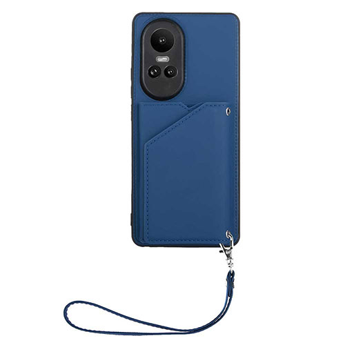 Soft Luxury Leather Snap On Case Cover YB1 for Oppo Reno10 Pro 5G Blue