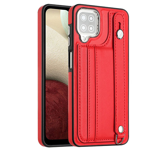 Soft Luxury Leather Snap On Case Cover YB1 for Samsung Galaxy A12 5G Red