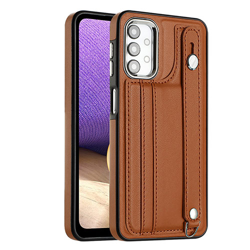 Soft Luxury Leather Snap On Case Cover YB1 for Samsung Galaxy A13 4G Brown