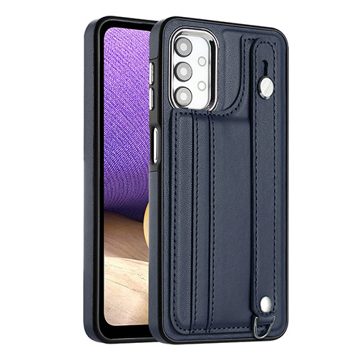 Soft Luxury Leather Snap On Case Cover YB1 for Samsung Galaxy A32 5G Blue