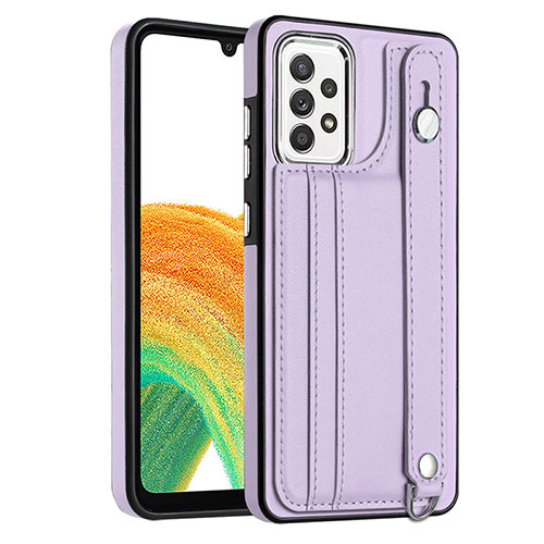 Soft Luxury Leather Snap On Case Cover YB1 for Samsung Galaxy A33 5G Purple