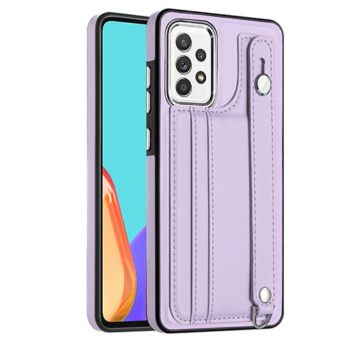 Soft Luxury Leather Snap On Case Cover YB1 for Samsung Galaxy A52 4G Purple