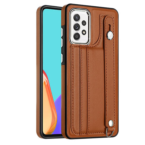 Soft Luxury Leather Snap On Case Cover YB1 for Samsung Galaxy A72 4G Brown