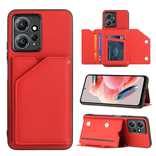 Soft Luxury Leather Snap On Case Cover YB1 for Xiaomi Redmi Note 12 4G Red