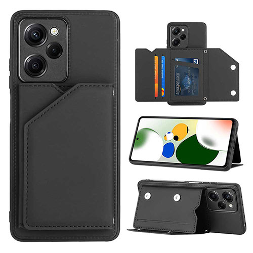 Soft Luxury Leather Snap On Case Cover YB1 for Xiaomi Redmi Note 12 Pro Speed 5G Black