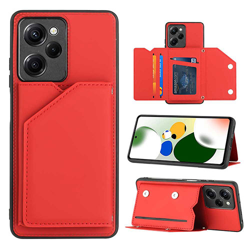 Soft Luxury Leather Snap On Case Cover YB1 for Xiaomi Redmi Note 12 Pro Speed 5G Red