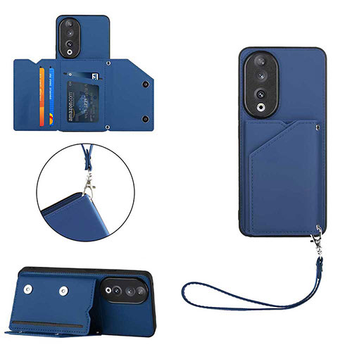 Soft Luxury Leather Snap On Case Cover YB2 for Huawei Honor 90 5G Blue