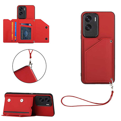 Soft Luxury Leather Snap On Case Cover YB2 for Huawei Honor 90 Lite 5G Red