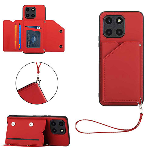 Soft Luxury Leather Snap On Case Cover YB2 for Huawei Honor X8b Red