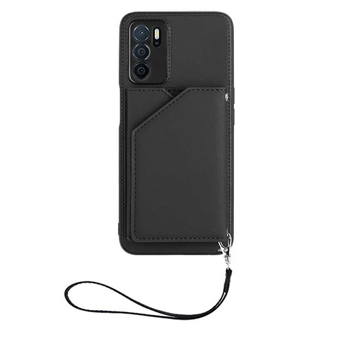 Soft Luxury Leather Snap On Case Cover YB2 for Oppo A16 Black